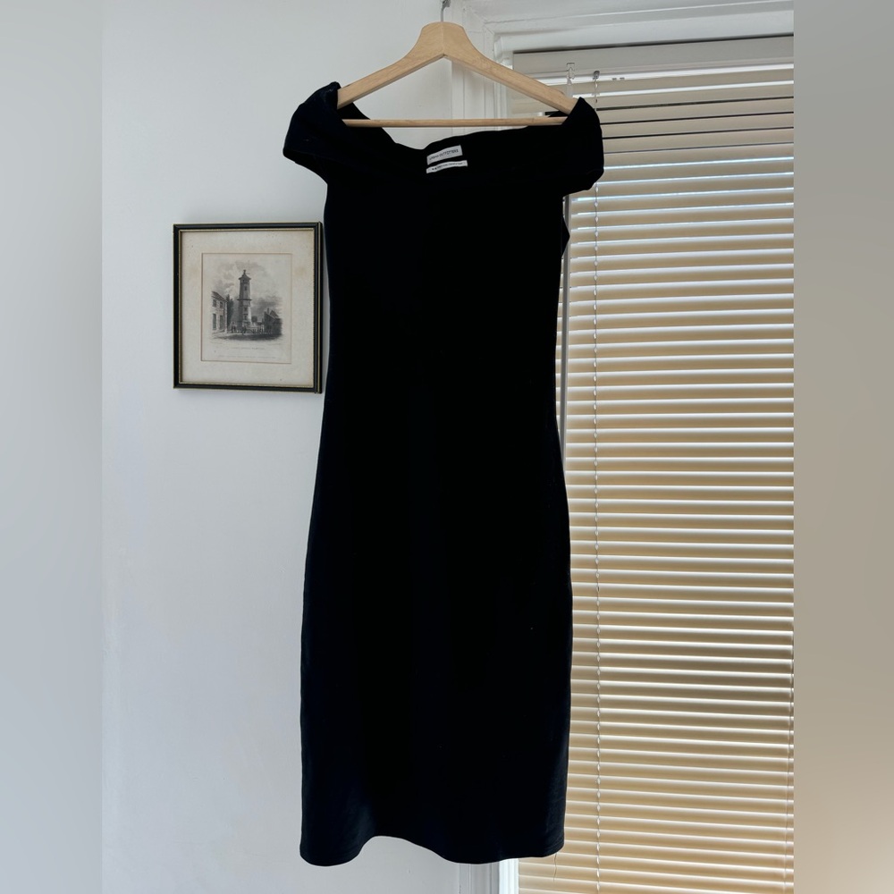Urban Outfitters Off Shoulder Black Midi Dress
